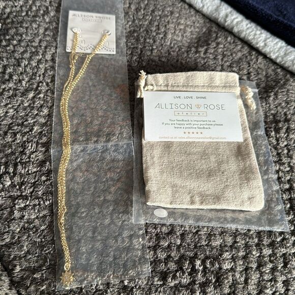 NEW Allison Rose Atelier 2pc Celestial CZ Gold Star
Engraved Layered Necklace - Picture 4 of 9